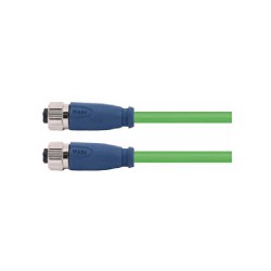 Connecteur femelle M12, 4 pol., codage D IP67, 4A, blindé